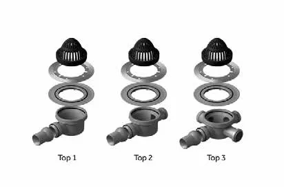 Confluo Roof drain Top 4 vertical
